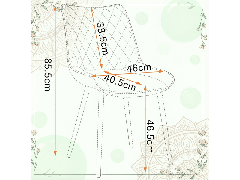 Lot de 2 chaises de salle à manger 46,5×40,5×85,5cm, polyuréthane (pu), structure métallique, marron clair, dossier ergonomique - Conforama C