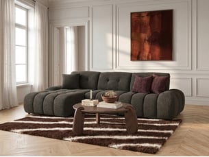 Canapé d'angle gauche fixe <strong>BOBOCHIC</strong> <strong>APOLLON</strong> 3 places Tissu Gris foncé