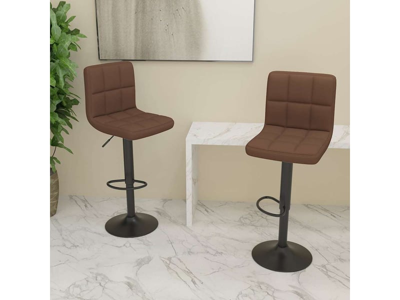  Lot de 2 tabouret de bar, chaise de bar marron tissu shl3099  - Conforama B