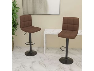 Lot de 2 tabouret de bar, chaise de bar marron tissu shl3099