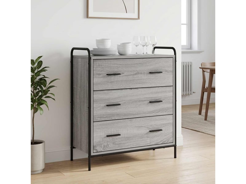  Buffet salon, buffet de rangement sonoma gris 97x33x81 cm bois d'ingénierie shl3549  - Conforama B