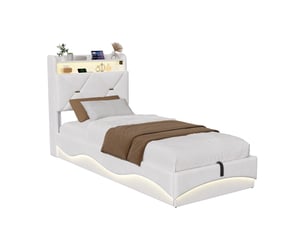 Lit simple 90x200 cm <strong>SHOPENTRA</strong>  <strong></strong> coloris beige