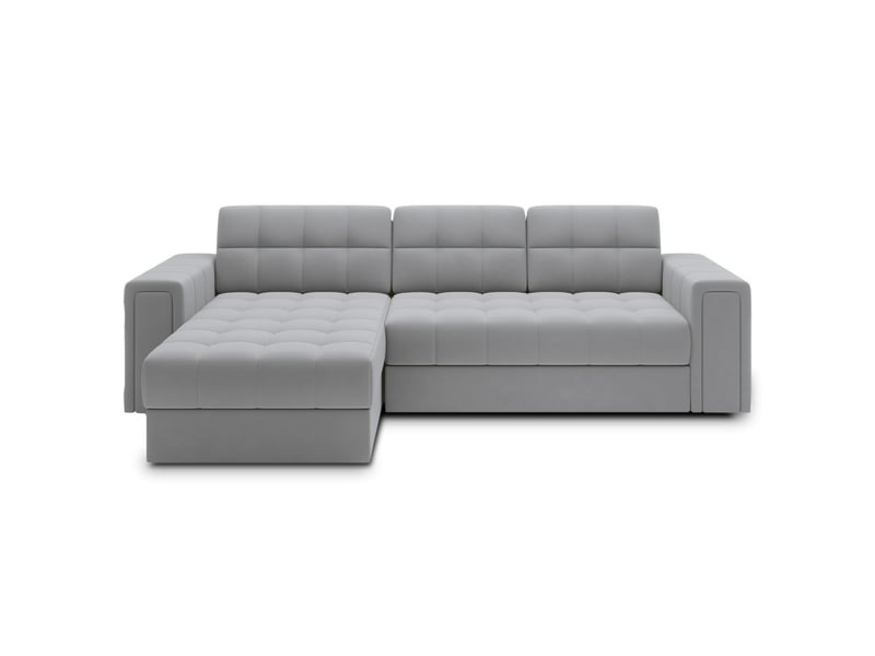  Canapé d'angle convertible kapitara gris réversible avec coffre de rangement  - Conforama A