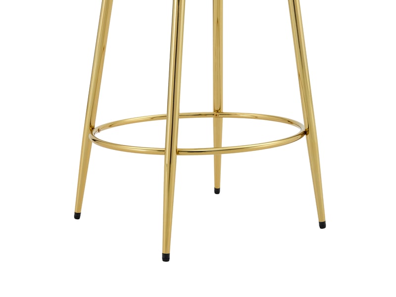  Tabouret de bar transparent 2 pièces avec dossier ergonomique et repose-pieds, en métal et plastique doré  - Conforama E