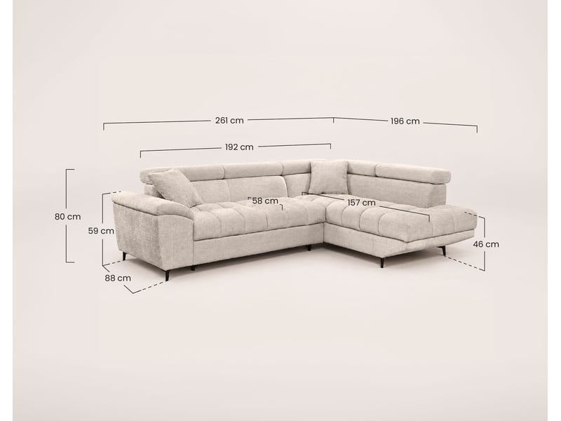 Camille - canapé d'angle droit 5 places convertible avec têtières et coffre en velours texturé - best mobilier - terracotta CAMILLE - Conforama C