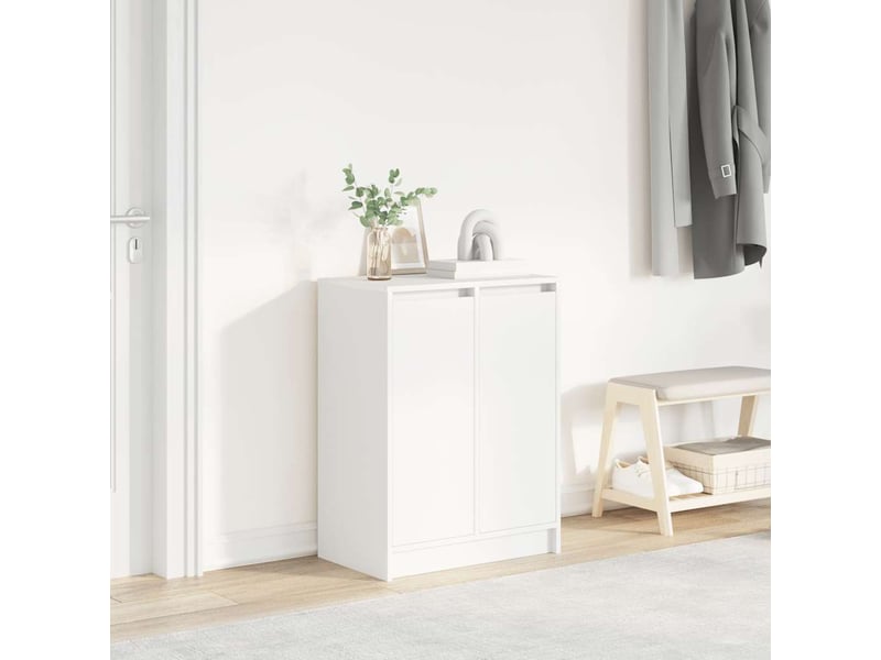  Meuble à chaussure | armoire à chaussures blanc 57x34x76 cm bois d'ingénierie  - Conforama B