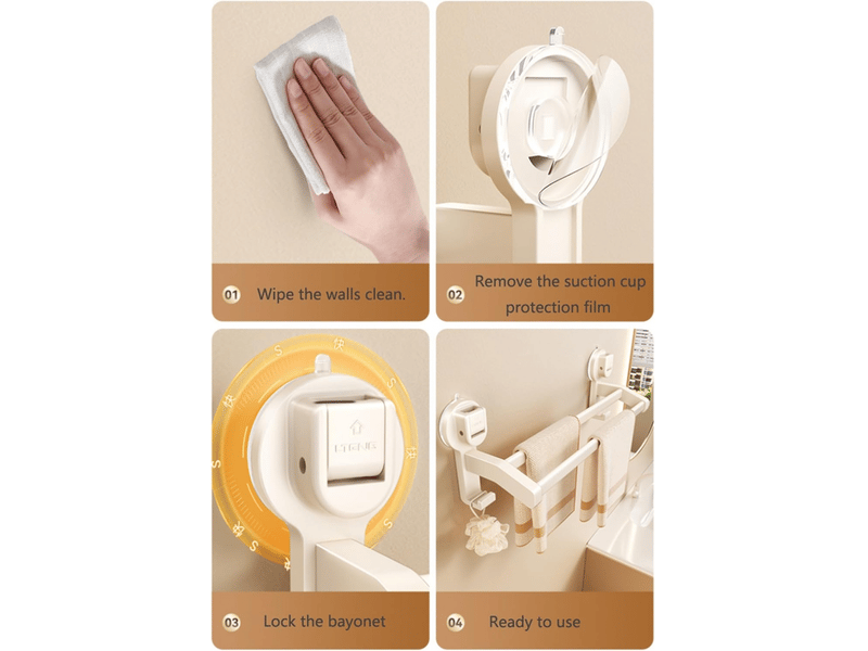  Barre porte-serviettes à ventouse, porte-serviettes de salle de bain amovible, porte-serviettes mural, tige simple blanc laiteux 30 cm XLH-LJY-002153JY - Conforama D
