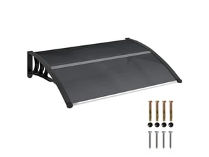 Auvent extérieur en polycarbonate anti-uv 100 x 80 cm pour portes et fenêtres