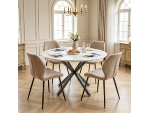 Chaises de salle à manger lot de 4 rembourrées marron evryae