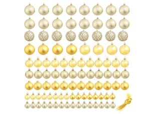 Ensemble de boules de noël 100 pcs 346 cm doré