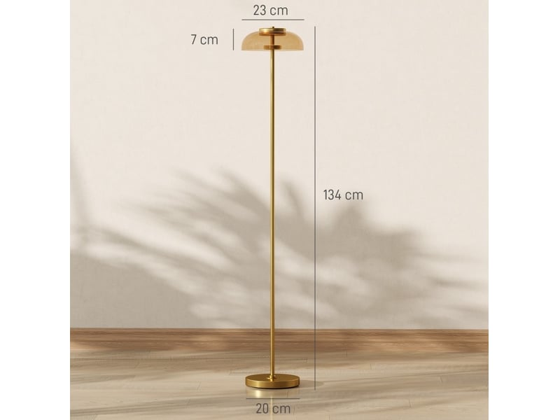  Lampadaire led 25x25x134 cm lumière chaude 3000 k métal laiton antique  - Conforama E