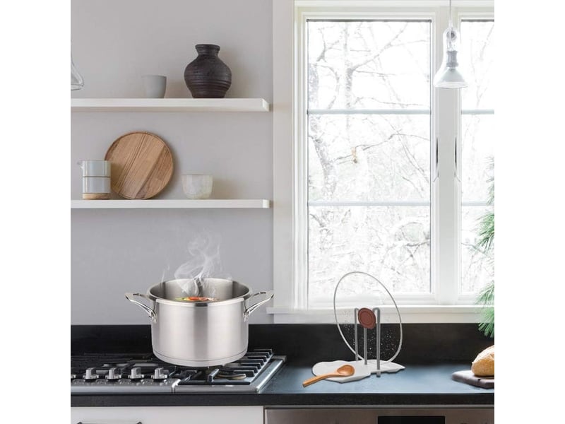 Support couvercles casseroles cuisine porte-couvercle multifonction pour casserole porte-cuillère de grande taille couvercle de casserole debout 2 pi - Conforama B