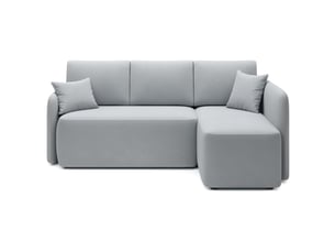Canapé d'angle droit fixe MEUBLORAMA 3 places Polyester gris avec coffre de rangement