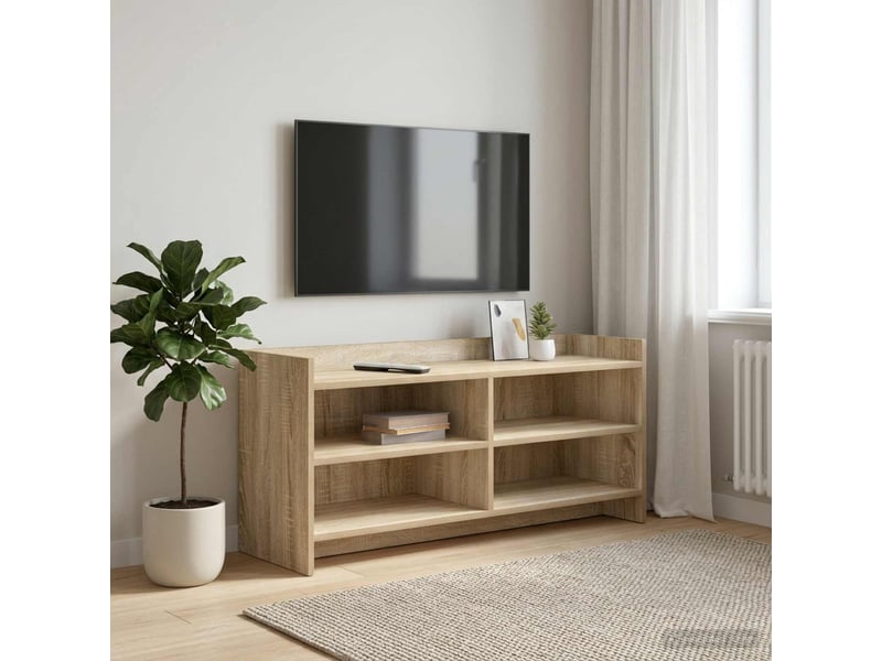  Meuble tv - banc tv - meuble de rangement 100 x 33 x 47 cm chêne sonoma bois d'ingénierie  - Conforama B