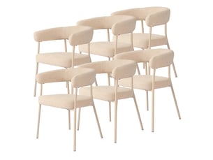 Lot de 6 chaises de salle à manger huk 78 x 57 x 56 cm beige [en.casa]