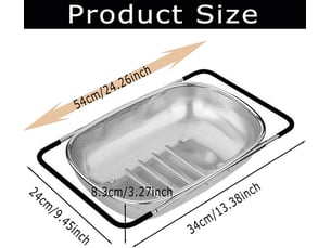 Passoire evier, passoire cuisine inox, passoire pliable, passoire fine cuisine, pour laver les légumes et les fruits, extensible, ustensiles de cuisin