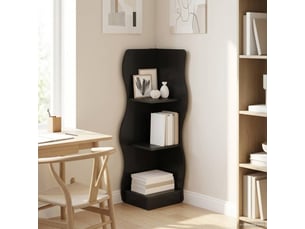 Étagère d'angle, armoire de rangement noir 34 x 33 x 102 cm bois d'ingénierie cf41411