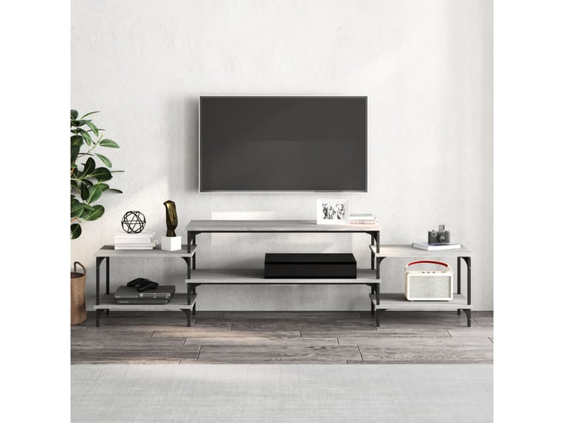  Meuble tv - banc tv - meuble de rangement sonoma gris 197x35x52 cm bois d'ingénierie  - Conforama C