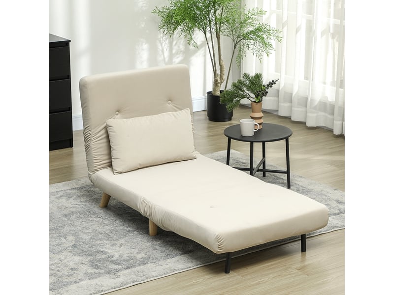  Canapé convertible, canapé-lit, beige, 2 en 1, pour salon et séjour, pour intérieur, mobilier pour espace de vie  - Conforama W