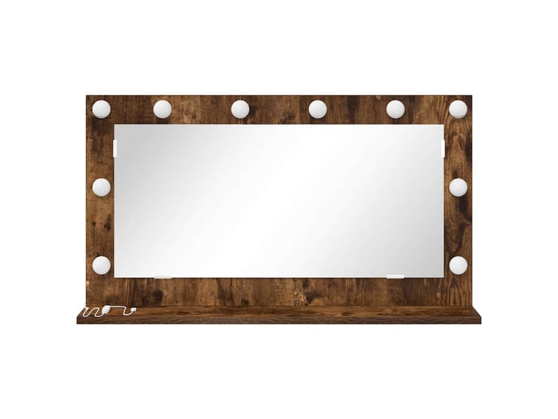 Miroir de vanité, miroir de coiffeuse chêne fumé 80 x 45 x 18 cm rectangulaire cf62760 - Conforama D