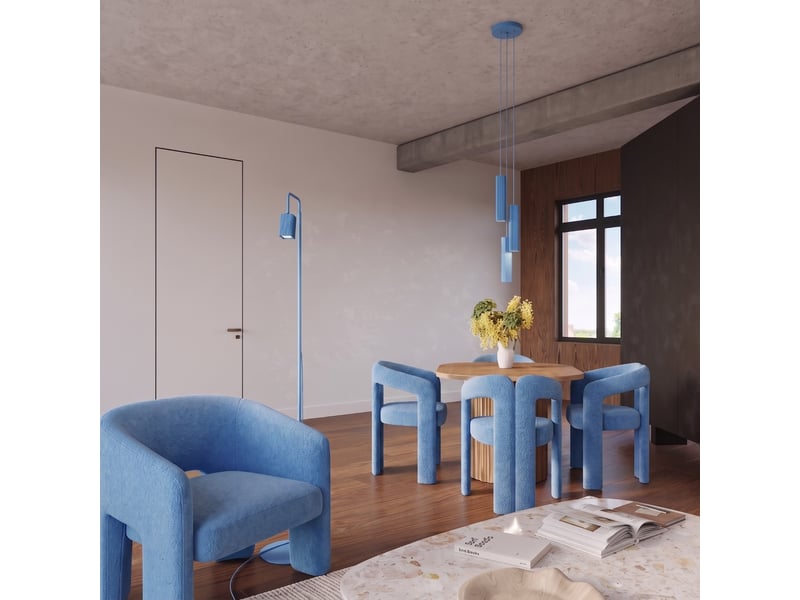 Suspension rayo 3l azur aluminium moderne 98x45x6cm SL.3296 - Conforama C