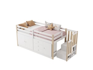 Lit mezzanine 90x200 cm VIVRYN coloris blanc