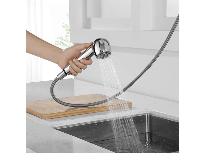  Pommeau de douche de rechange pour robinet de cuisine, 2 têtes de pulvérisation, chrome  - Conforama B