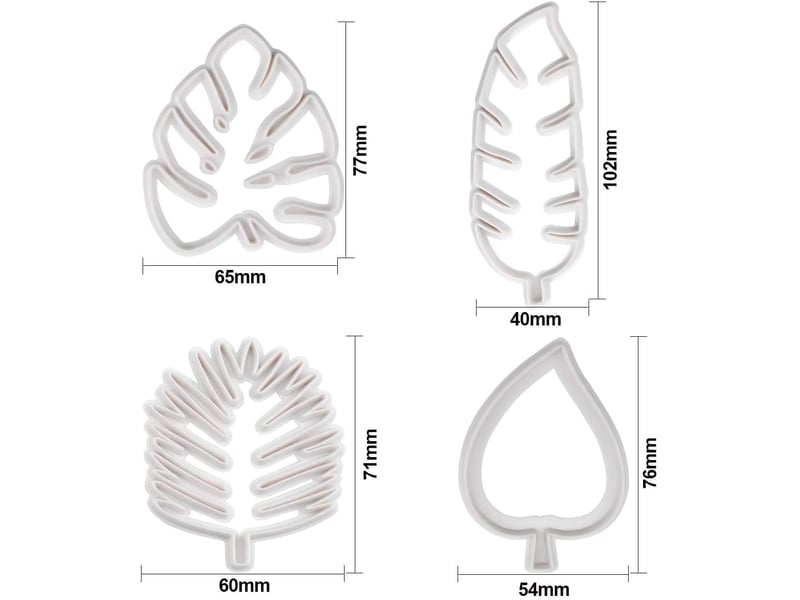  Emporte-pièces en plastique en forme de feuille tropicale - mini emporte-pièces pour fondant - outils de pâtisserie décoratifs NO Commercial reference - Conforama B