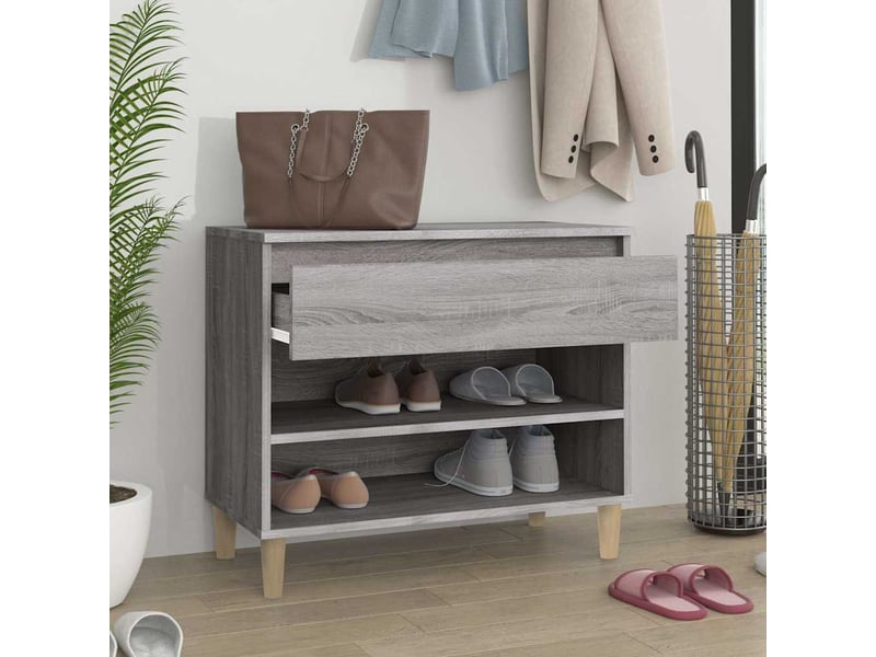  Meuble à chaussure, armoire à chaussures sonoma gris 70x36x60 cm bois d'ingénierie  - Conforama C