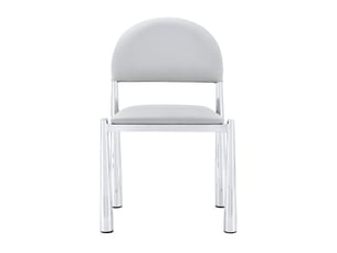 2 chaises de salle à manger modernes - dossier arrondi - assise pu - pieds métal - hauteur 80 cm - sans table