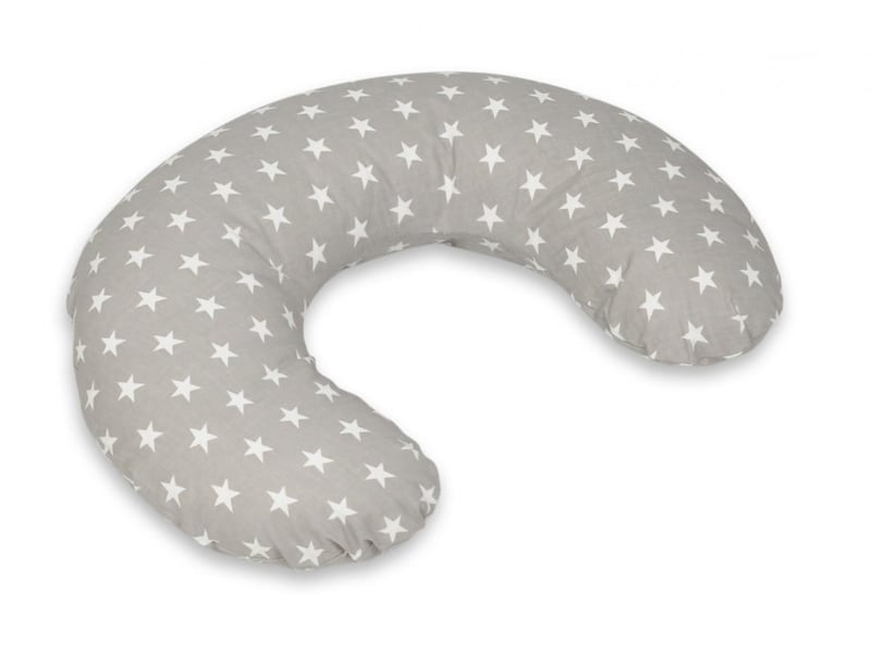  Coussin appui-tête étoiles blanches sur fond gris 42006327 - Conforama A