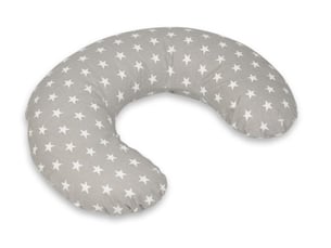 Coussin appui-tête étoiles blanches sur fond gris