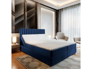 Lit avec rangement 140x200 cm <strong>MASSENO</strong> <strong></strong> coloris bleu