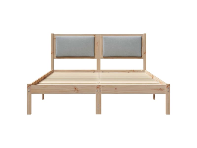  Lit double- lit adulte -  cadre de lit gris clair 150 x 200 cm pin massif  - Conforama D