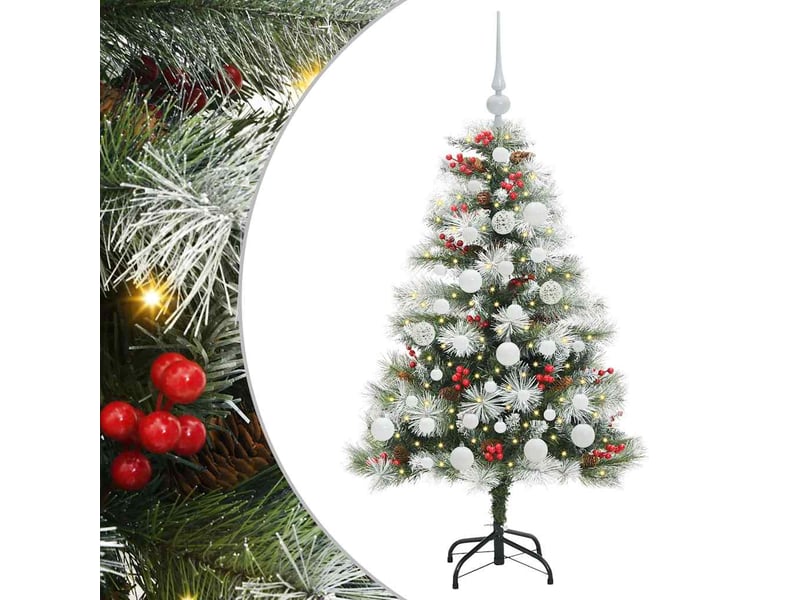  Sapin de noël artificiel, arbre de noël vert et blanc 120 cm shl9722  - Conforama A