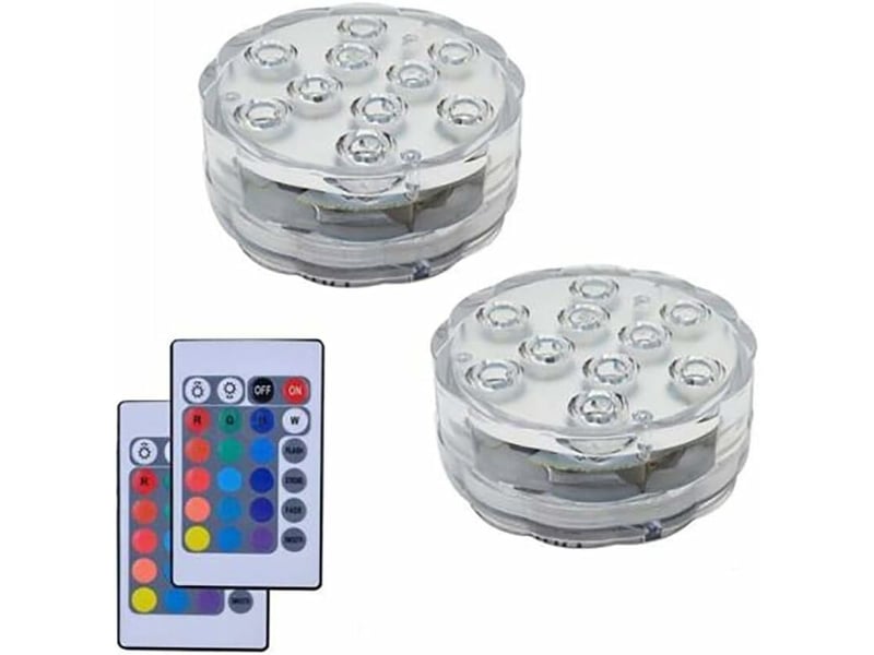 Piscine lumière rgb led ampoule télécommande sous-marin couleur vase décor bouton de plongée lumière aquarium light lampes de réservoir  - Conforama E