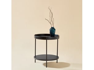 Table basse rond(e) coloris noir MEUBLIV - 44 cmx44 cm