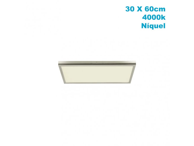  Panneau led en saillie fabrilamp tivoli 36 w 3060 lm 4000 k nickel 2,5 x 30 x 60 cm 162496003 - Conforama A