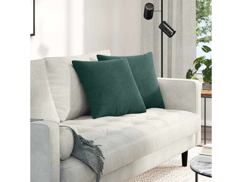  Lot de 2 coussins de canapé, coussins décoratifs vert foncé 45 x 45 cm cf59184  - Conforama B