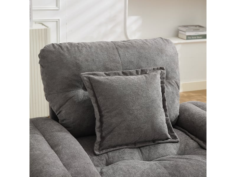  Fauteuil pivotant à 360° en tissu chenille gris W3750S00003 - Conforama D