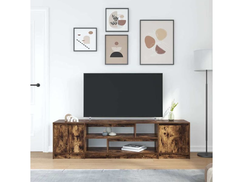  Meuble tv - banc tv - meuble de rangement chêne fumé 188,5x41x50 cm bois d'ingénierie  - Conforama C