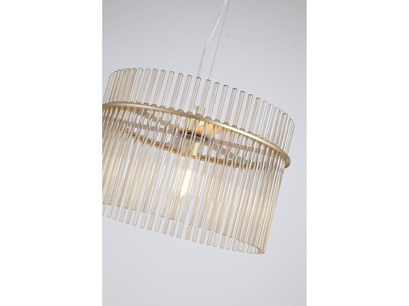  Searchlight swizzle suspension, dorée, tiges couleur champagne, 1 douille e27  - Conforama E