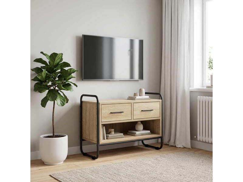  Meuble tv, banc tv 60x30x50 cm chêne sonoma bois d'ingénierie  - Conforama B
