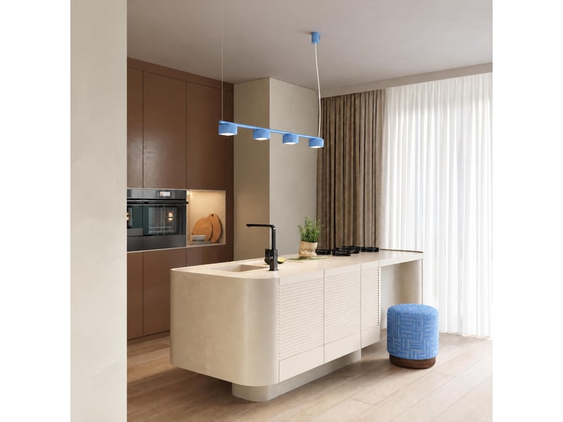  Lustre riff 4 azur gx53 aluminium moderne 208x122x10cm SL.3111 - Conforama C