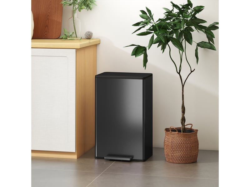  Poubelle de cuisine à pédale 45 l en métal et acier inoxydable 42,5x35x68 cm  - Conforama B