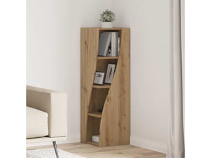 Meuble d'angle, meuble de rangement salon 32x32x102cm bois d'ingénierie chêne artisanal
