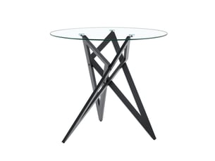 Table basse ronde en verre - 85x85x75,7 cm verre trempé et noir - couchtisch moderne design géométrique pour salon