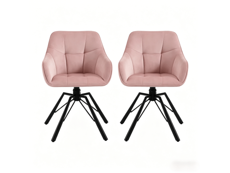 Chaises élégantes – ensemble de 2 chaises, chambre et dressing, cuisine, pivotantes, dossier doux, salle à manger - Conforama A