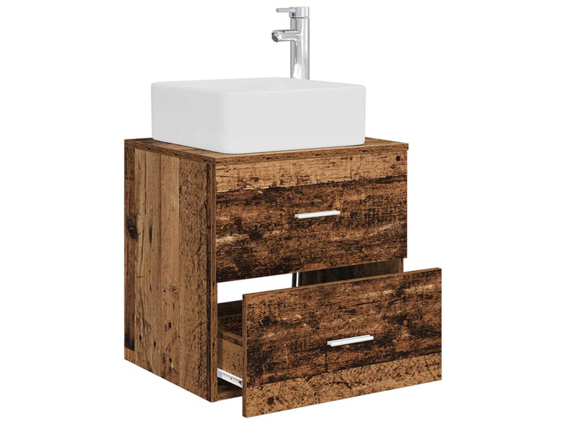  Vanité de lavabo mural, meuble de rangement bois ancien 53x34.5x63 cm  - Conforama C