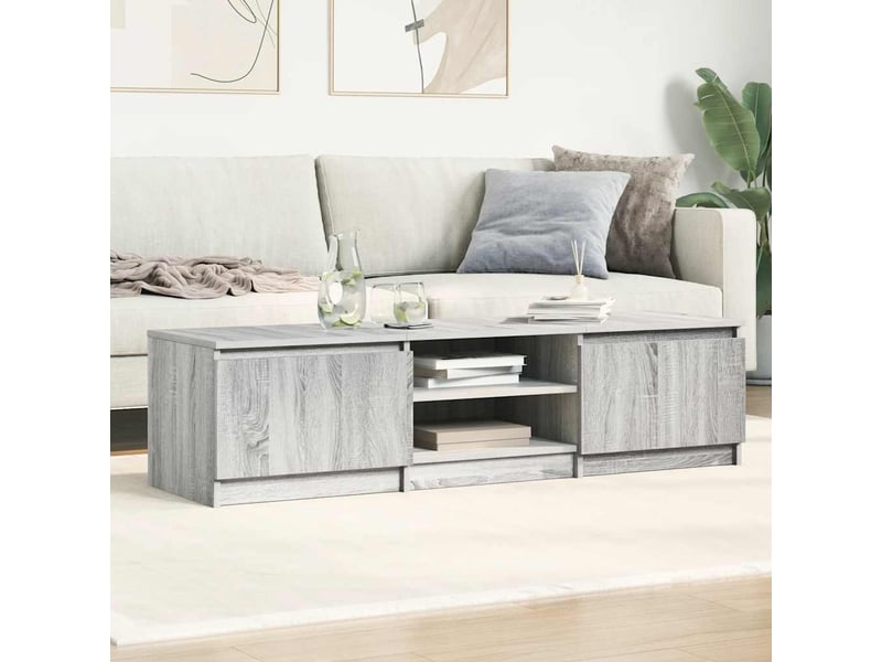  Meuble tv banc tv sonoma gris 140x40x35,5 cm bois d'ingénierie  - Conforama C